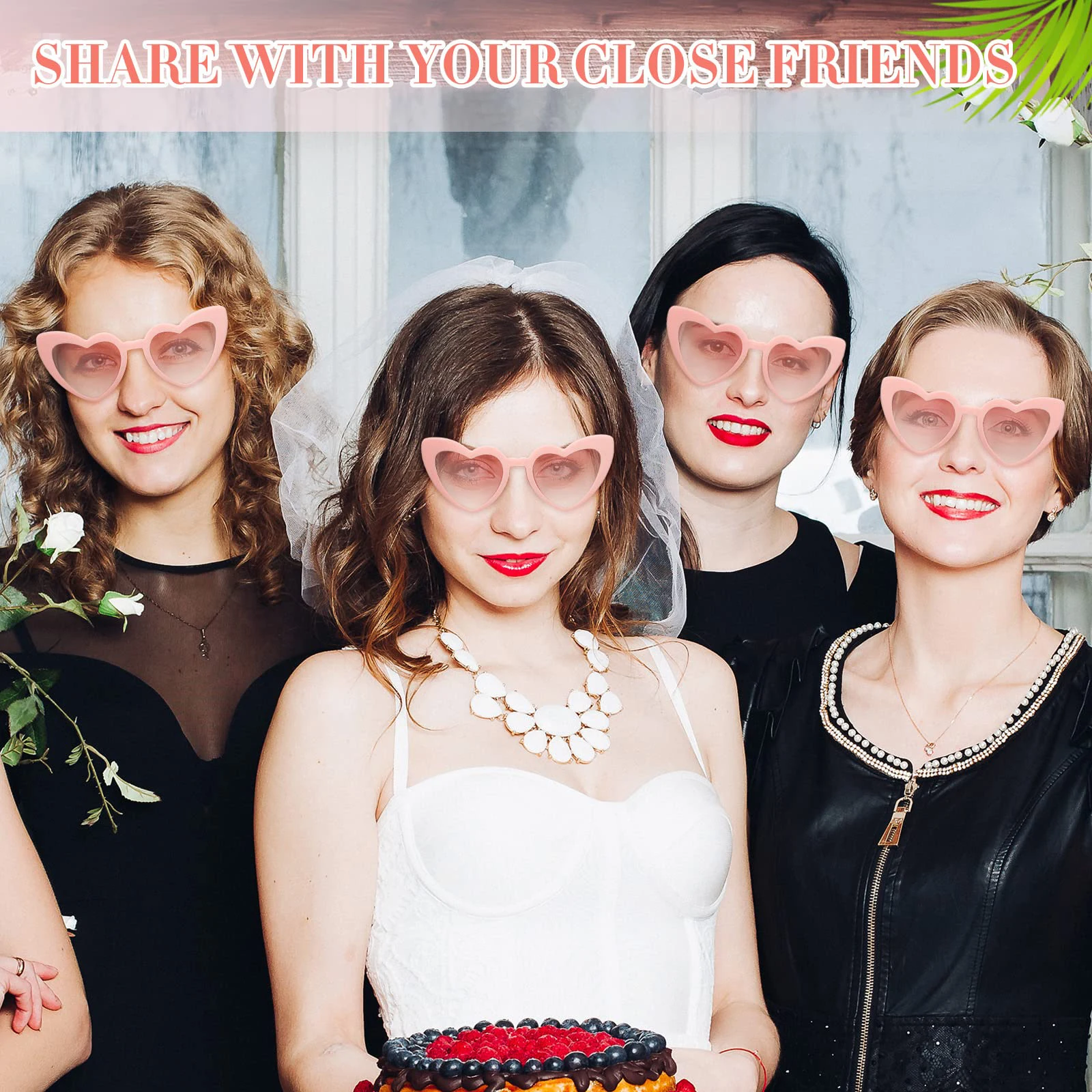 12-100 Pcs Heart Sunglasses Wedding Favors for Guests Bridal Bachelorette Party Gifts Vintage Heart Glasses Birthday Party Favor cosplay glasses party toys
