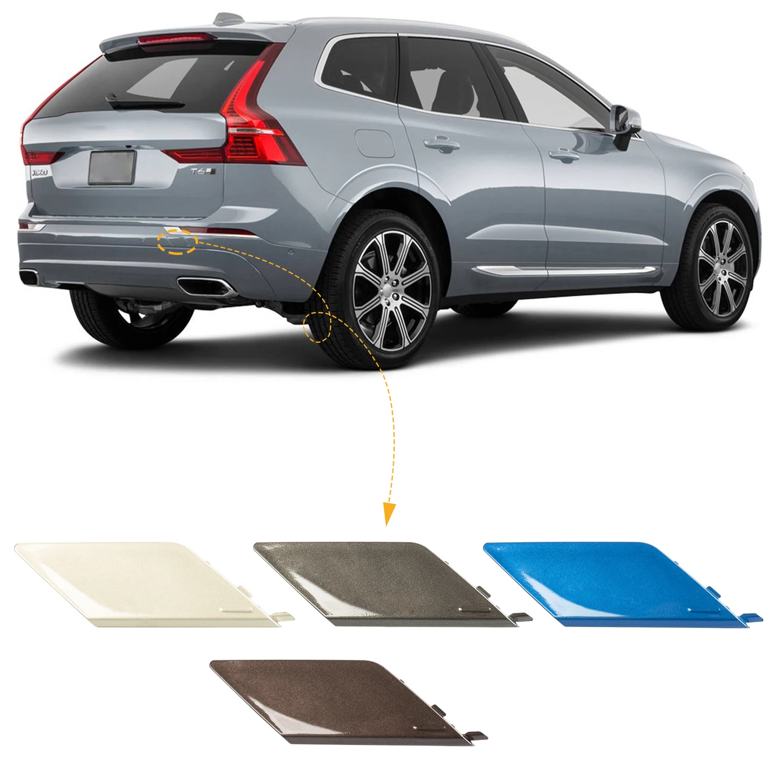 Rear Bumper Tow Hook Cap Towing Eye Cover For VOLVO XC60 20182021