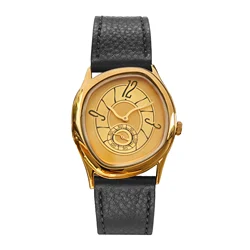 Women's Unique Distorted Design Quartz Watch with Trendy Leather Strap, Water - Resistant (Gold)