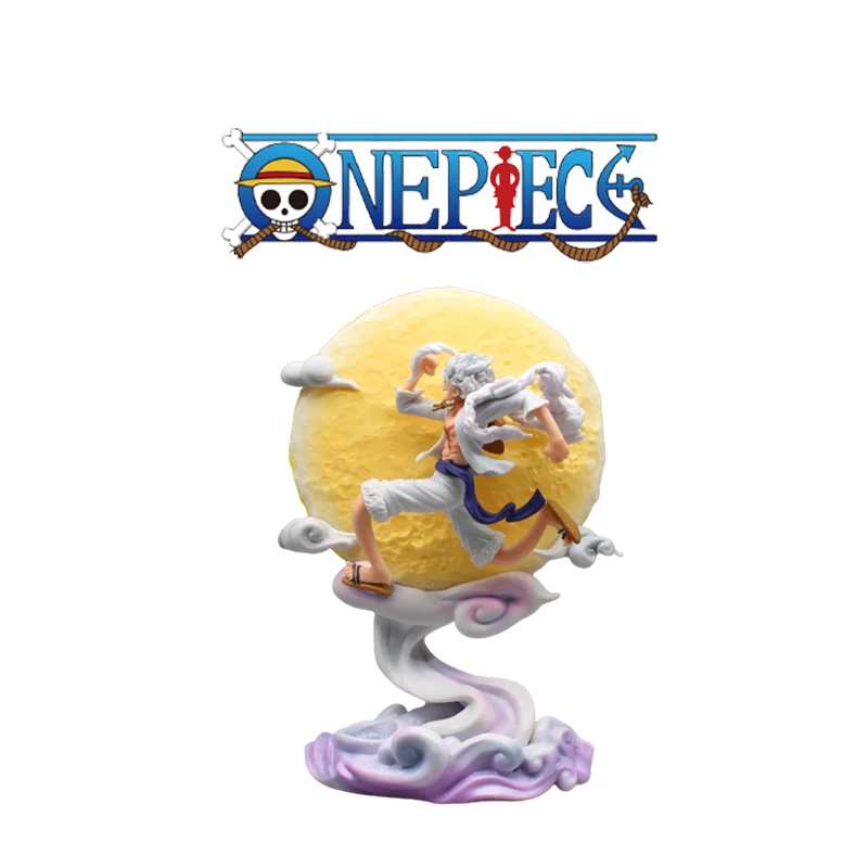 

29cm One Piece Anime Figures Nika Luffy With Moon Light Gear 5 Gk Figurine Collection Pvc Model Toys Decoration Doll Kids Gift