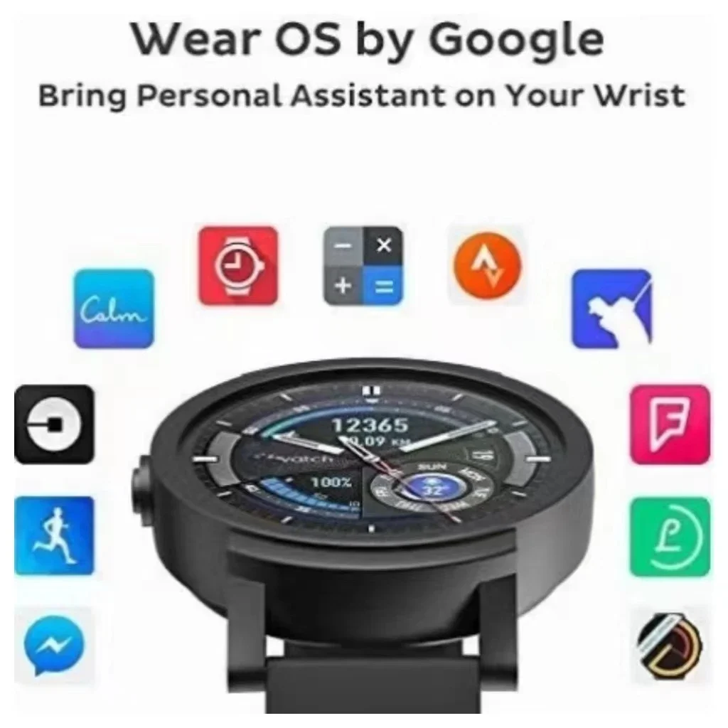 TicSmartwatch ������� E Wear OS ����Ʈ��ġ, iOS �ȵ���̵� ���÷��� ���, Hzbot, IP68 ���, 4GB ROM