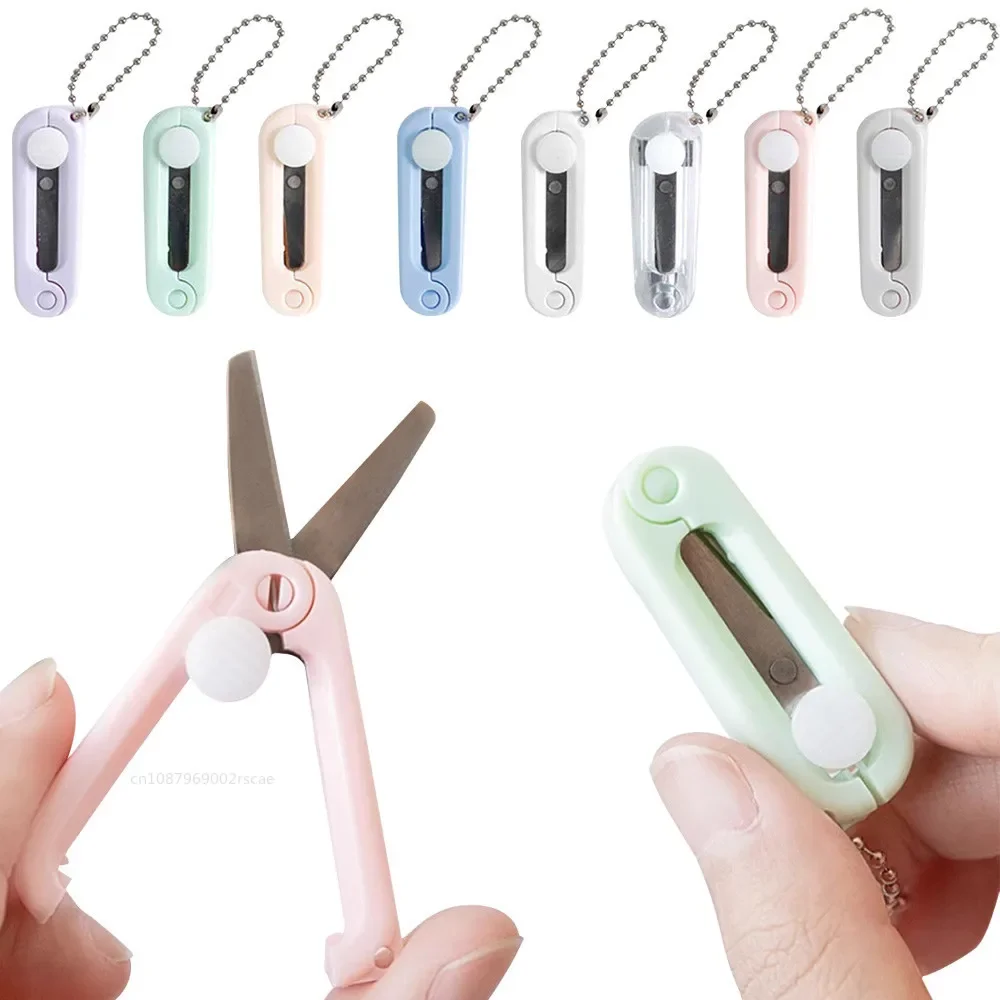 Tailor Scissors Portable Mini Tailor's Scissors Creative Retractable Folding Scissors Morandi Color Safe Multifunctional Paper-Cutting