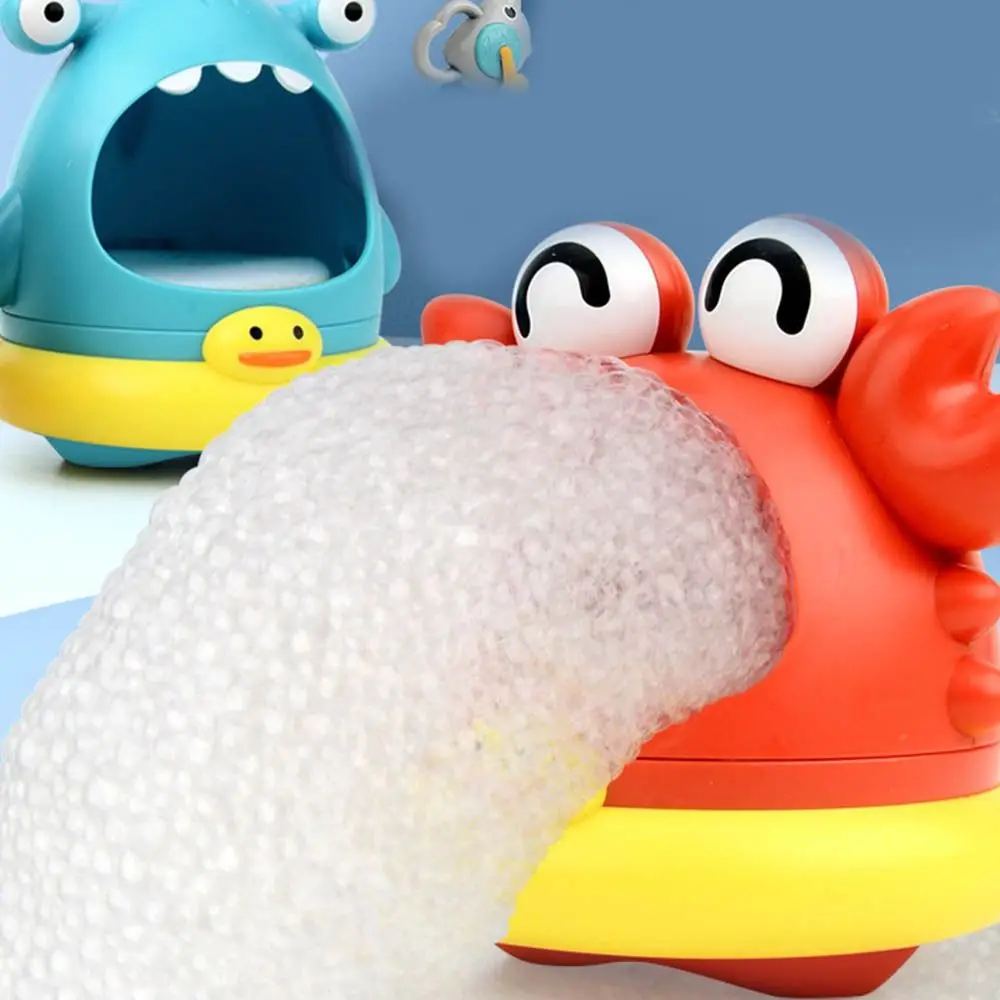 Cute Interactive Bubble Blowing Machine Shark Cartoon Children Soap Machine Crab Plastic Soap Bubble Machine Visual
