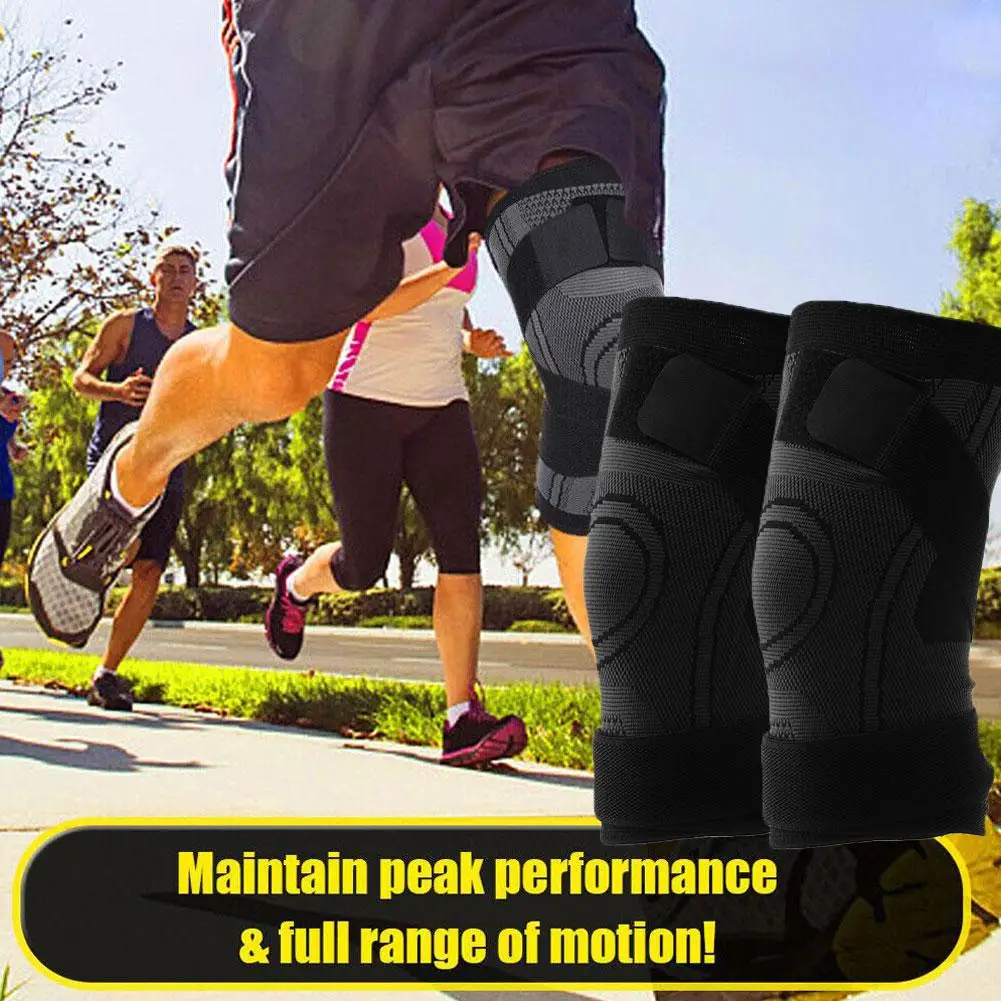 Sports Kneepad 1pc Men Pressurized Elastic Knee Pads Gear Fitness Volleyball Basketball Support Brace Protector M5d5