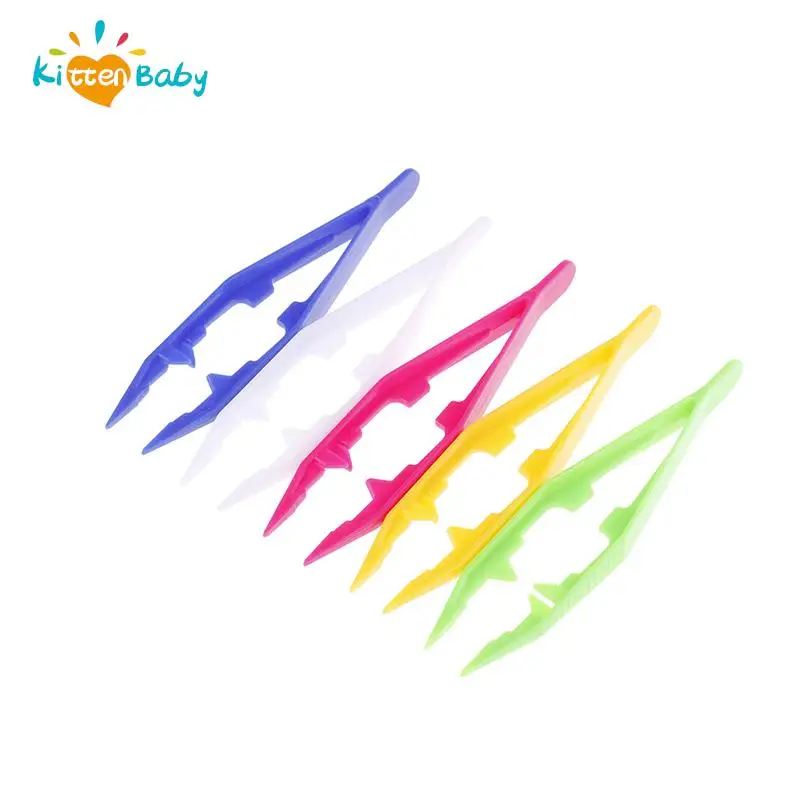 New 5pcs Children DIY Toy Durable Kids Plastic Clip Baby Tweezers Toy Kids' Craft For Perler Bead Accessories DIY Tool