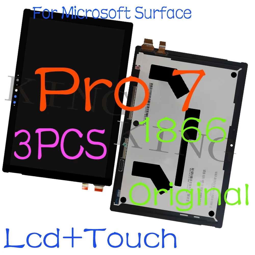 3 Pezzi Lcd Originale Per Microsoft Surface Pro 7 1866 Display Lcd Touch Screen Digitizer Per Surface Pro 7 Pro7 Lcd Assembly
