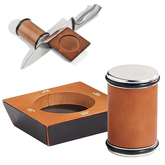Nouveau Affûteur de couteaux roulant en bois, 4 angles, 15/18/20/22 °   Affûteurs de rouleaux, système de meulage professionnel, pierre à aiguiser en diamant 1
