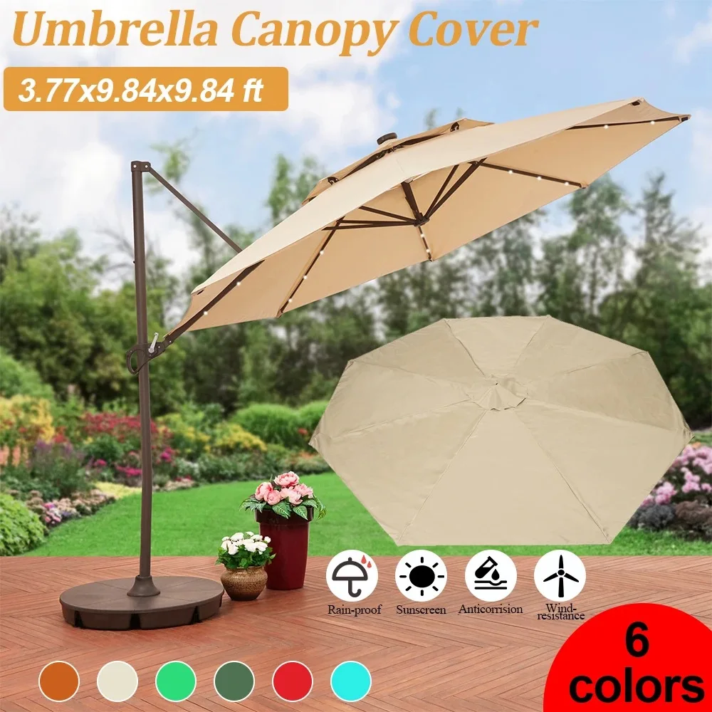 2m 2.5m 2.7m 3m 3x2m Replacement Fabric Garden Parasol Canopy Cover 6