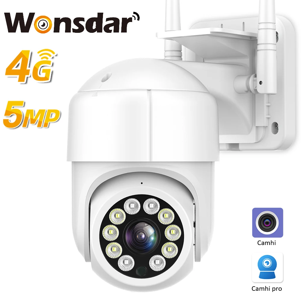 Sim Card 4g Ip Camera 5mp Hd Ptz Camera Outdoor Wifi Wireless Security