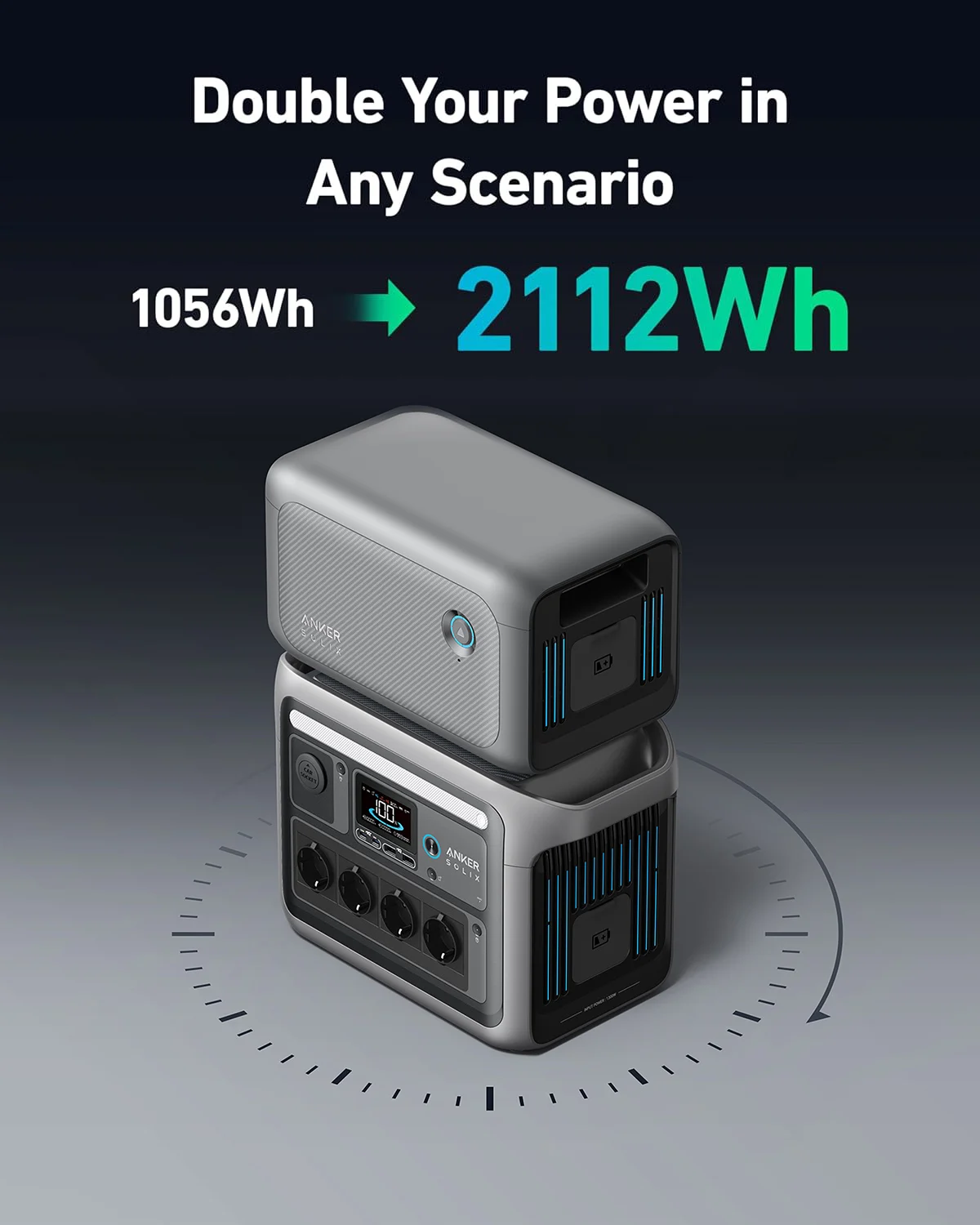 Anker Solix C1000 Portable Power Station, LiFePO4, 1800 W Solar