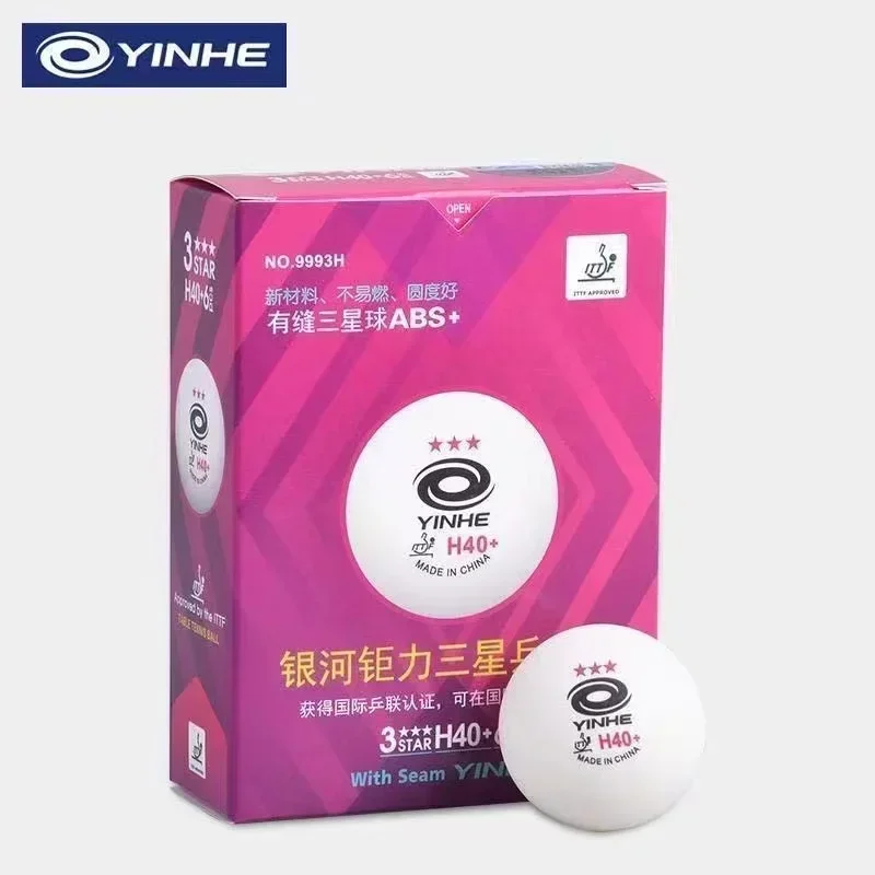 Description Picture 2 of itemOriginal YINHE Galaxy 3-Star Table Tennis Balls with Seams H40+ White Poly Ping Pong Balls
