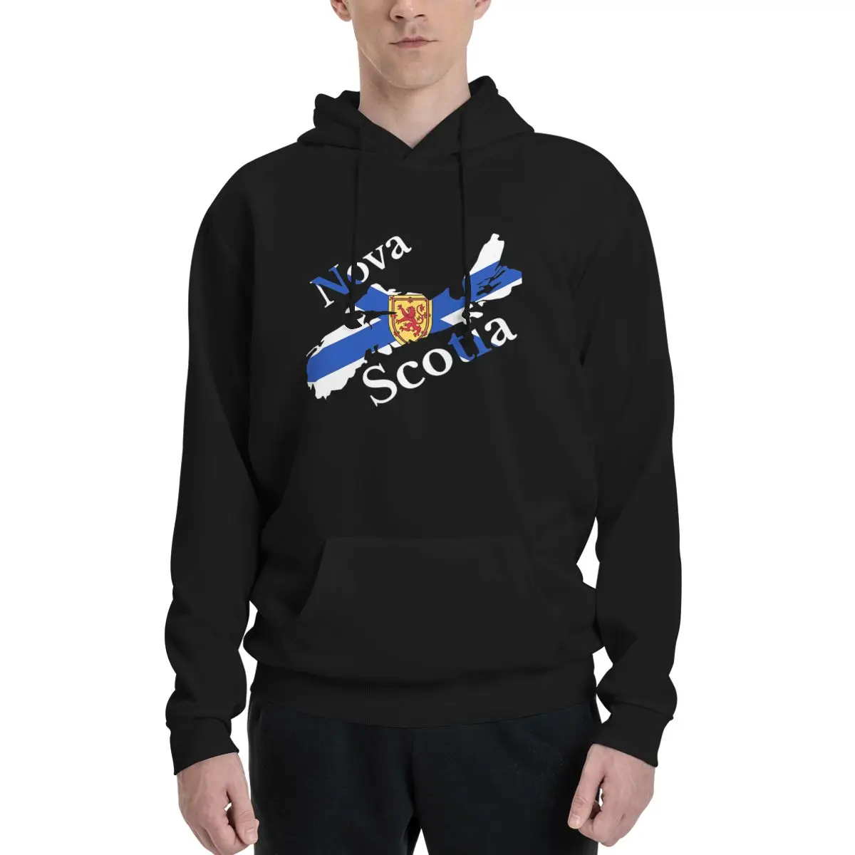 

Nova Scotia Flag Map, NS, Canada Couples Plus Velvet Hooded Sweater Graphic Vintage High quality Hooded rope Hoodie Fitness cute