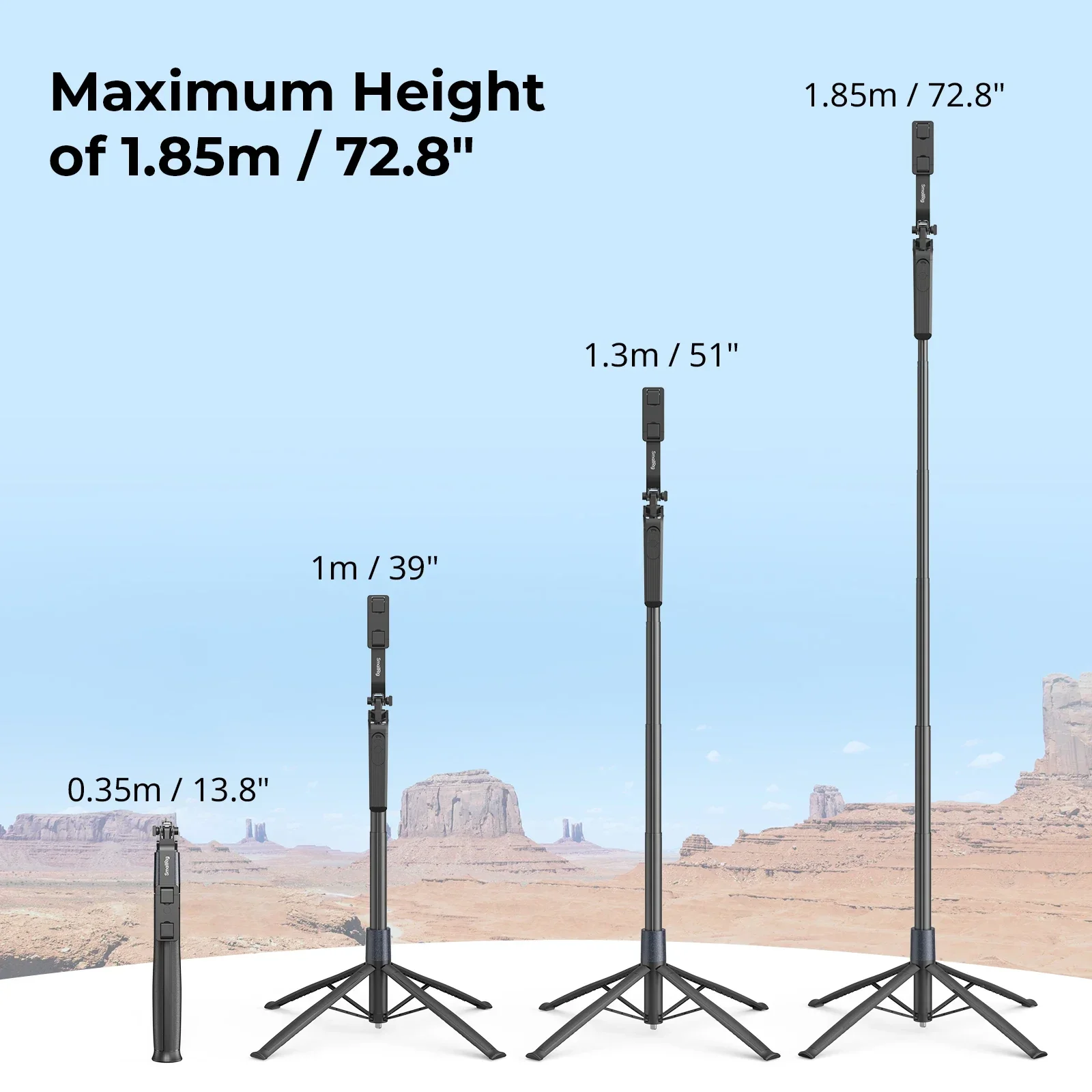 스몰리그 셀카봉 삼각대 PT60 리모컨 포함 4단 360도 회전 ° 카메라 액션 카메라용 아이폰용 조절 가능한 홀더 4668