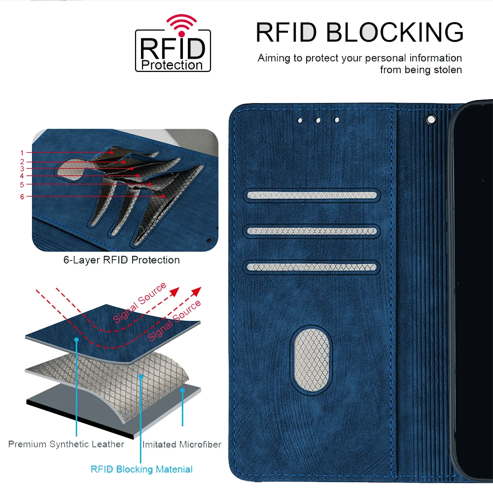 Stylish Contrasting Color Leather Phone Case Cover