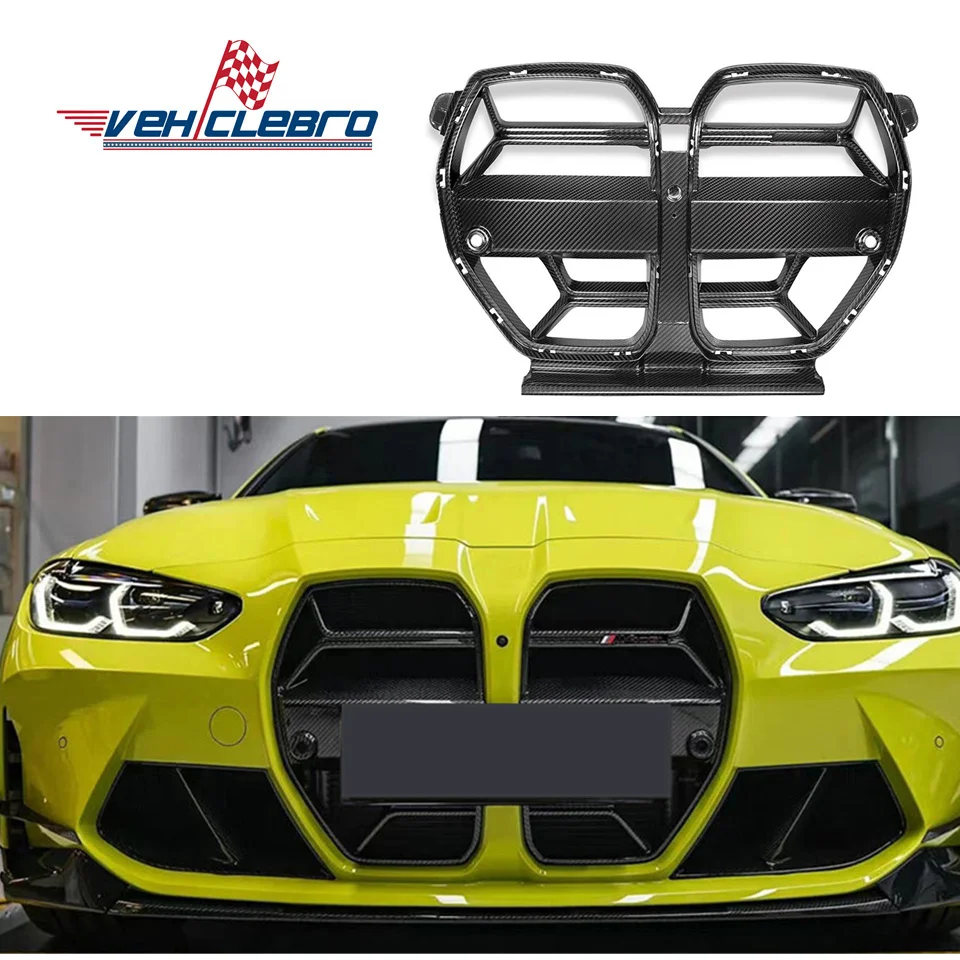 

Vehiclebro Grill for BMW 3 Series G80 M3 4 Series G82 G83 M4 CSL Style Dry Carbon Fiber Car Front Bumper Grille 2021