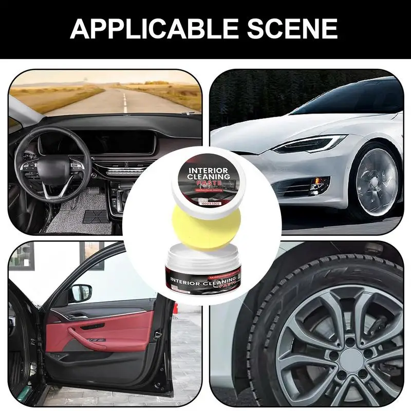 Car Refurbishment Agent Auto Interior No Wash Nourishing Paste Long-Term Protection Cleaning Tool For Carpets Door Panels Shoes 4