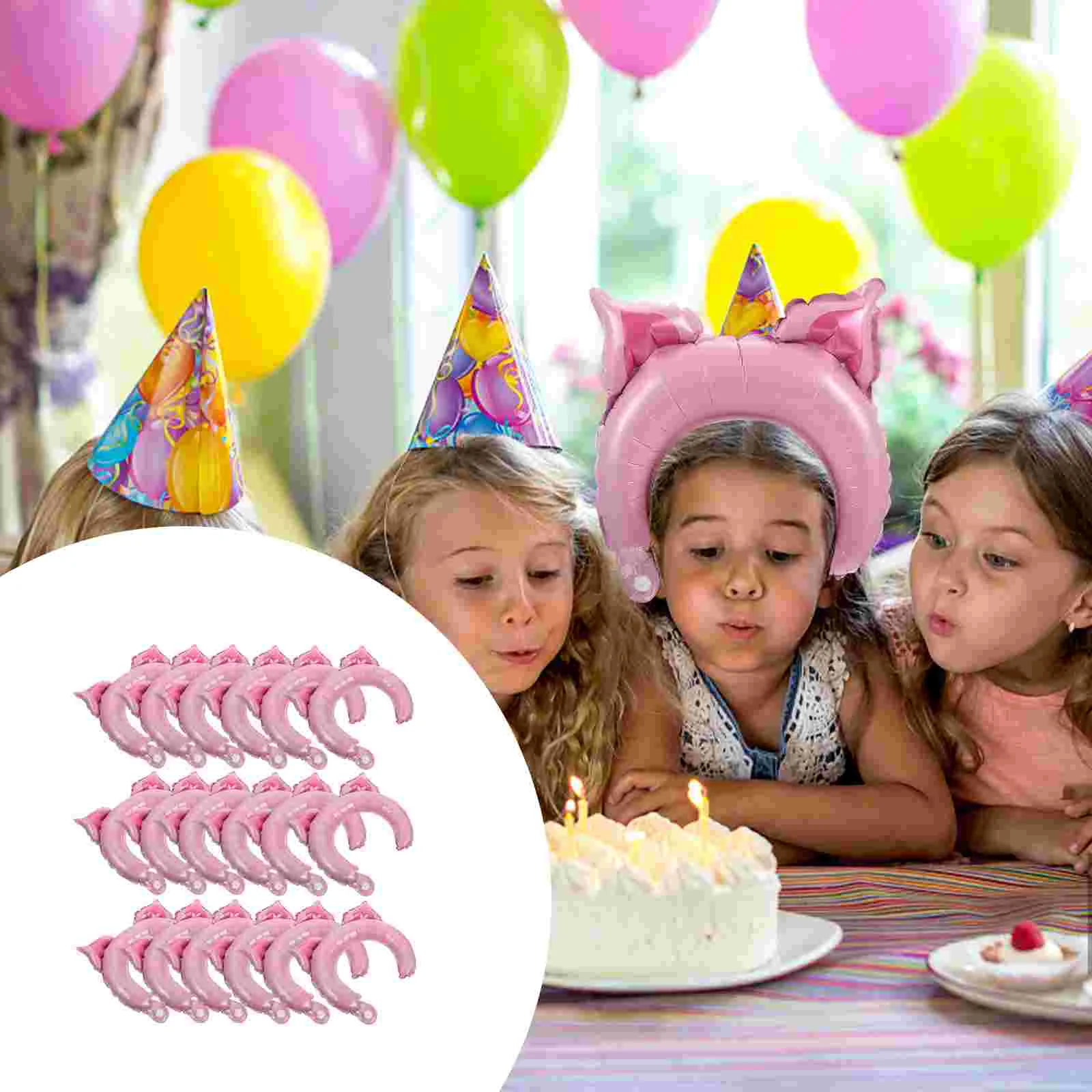 

50 Pcs Headband Aluminum Film Balloon Party Clothing Cartoon Animals Kids Foil Inflatable Decor Hair Hoops Child