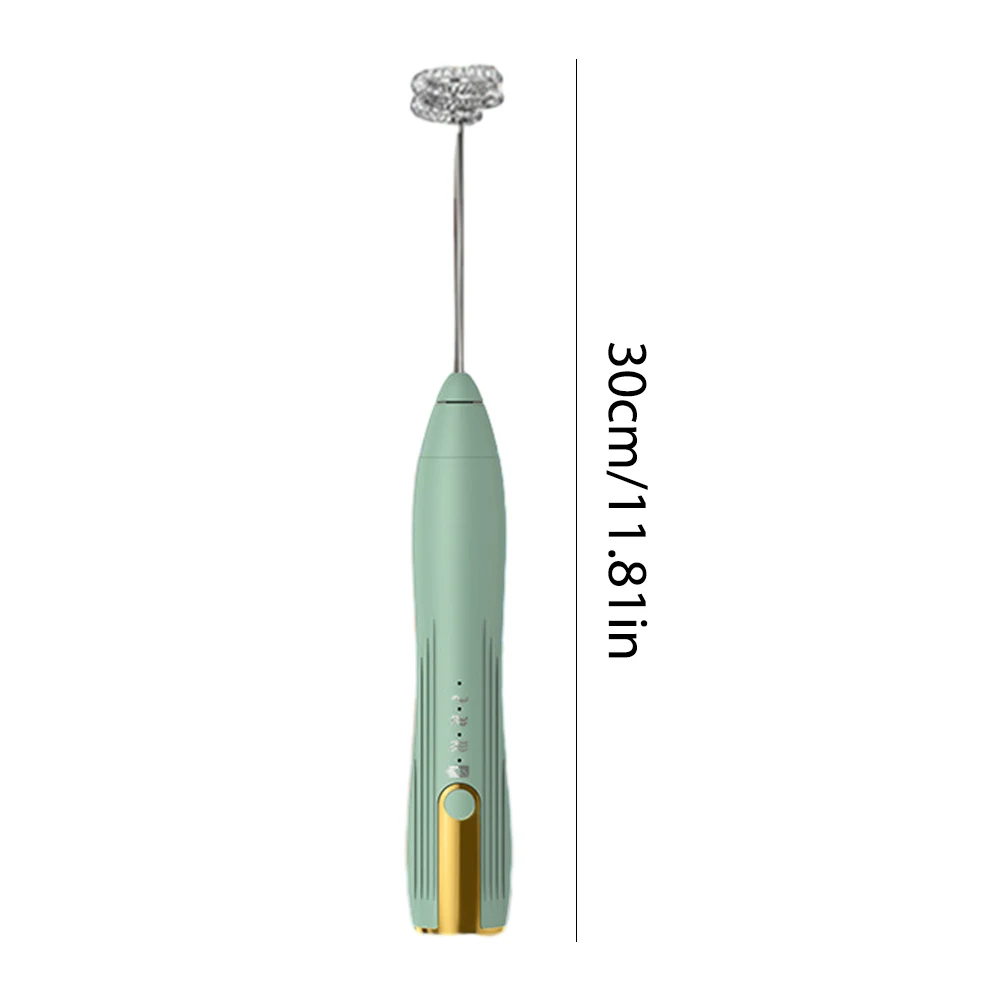 Electric Egg Beater 3 Speeds Mini Stirrer Whipper Stainless USB Rechargeable Adjustable 1500mAh with TYPE-C/Mixing Head Wireless 6