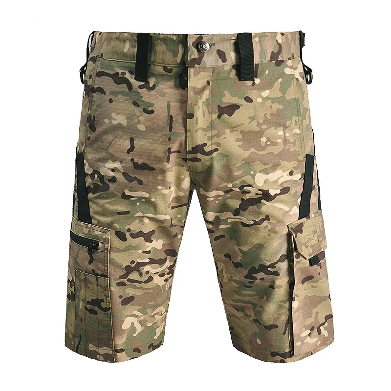 Summer Men Cargo Shorts Tactical Pants Casual Keee Length Beach Trousers Waterproof Tactical Cargo Shorts Male Outdoor Hiking