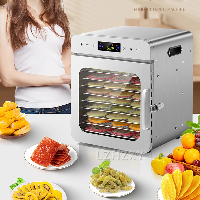 10 Trays Food Dehydrator Stainless Steel Machine 400W/220V Household Vegetables Fruit Dryer With Digital Timer for Home 6