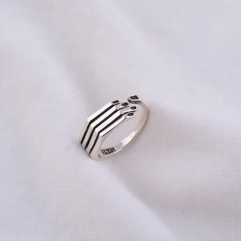 925 Sterling Silver Geometry Palm Female Ring Adjustable Rings For Women Jewelry Wholesale Money 925