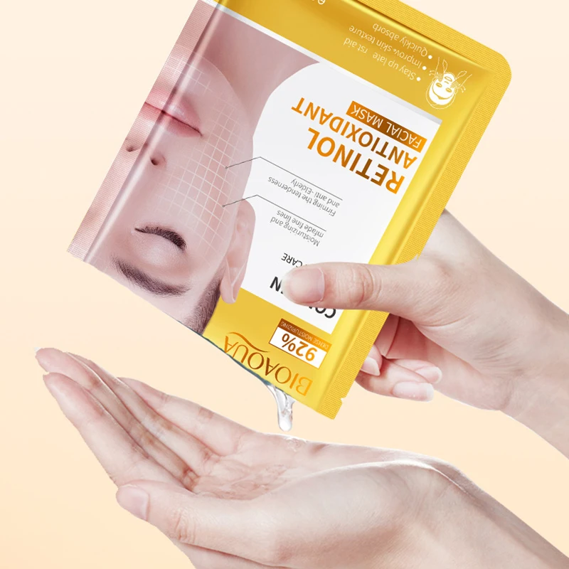 15 قطعة BIOAQUA ريتينول الكولاجين أقنعة الوجه ثبات ترطيب مغذي ترطيب قناع الوجه منتجات العناية ببشرة الوجه