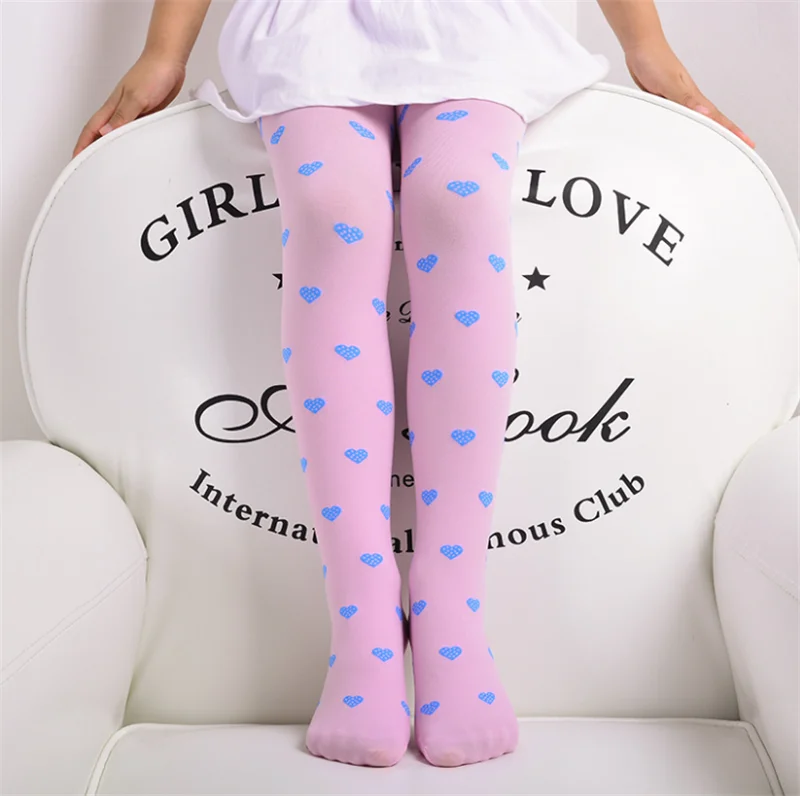Baby Tights Kids Girls Sweet Elastic Waist Heart Pattern Pantyhose Girl Stocking sports socks kids socks kids pantyhose ballet tights solid color pantyhose toddler tights kids leggings