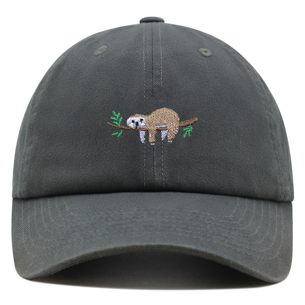 Sloth Baseball Cap  Embroidered  Animal Association Dad Hat  Cartoon Cute  Woman Summer Cotton Sun Hat Man Trucker Hats 6