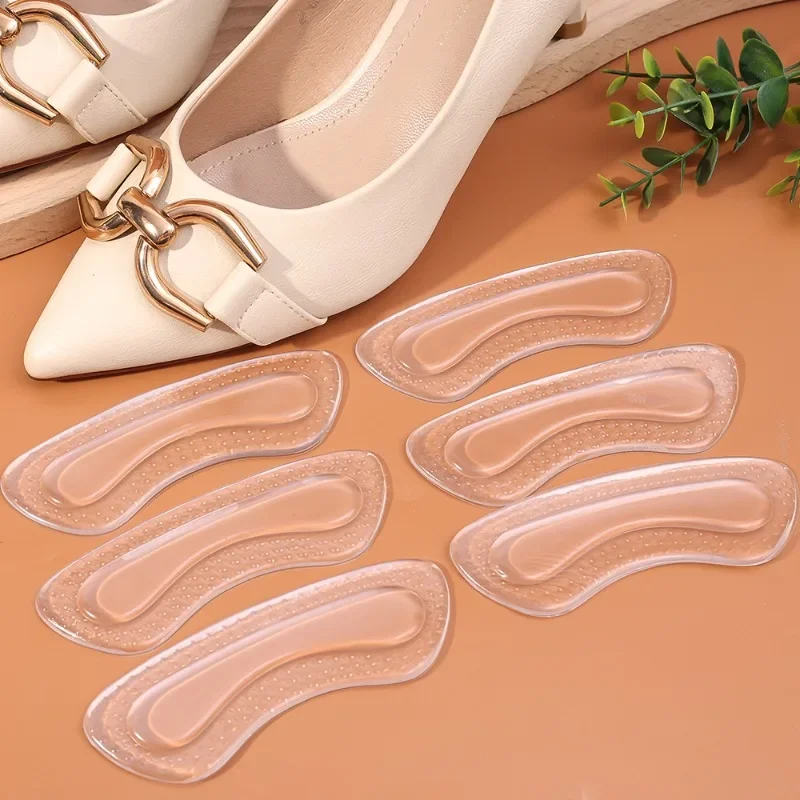 Women Foot High Heels Protection Stickers Transparent Silicone Anti-wear Foot Care Heel-pad Non Slip Adjust Size Heels Sticker