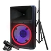 Indoor 2200 Watt Peak Bi-Amped Wired AC Powered Bluetooth DJ Speaker with 15" Inch Woofer, GSP-L2200PK, LED Party Lights 2