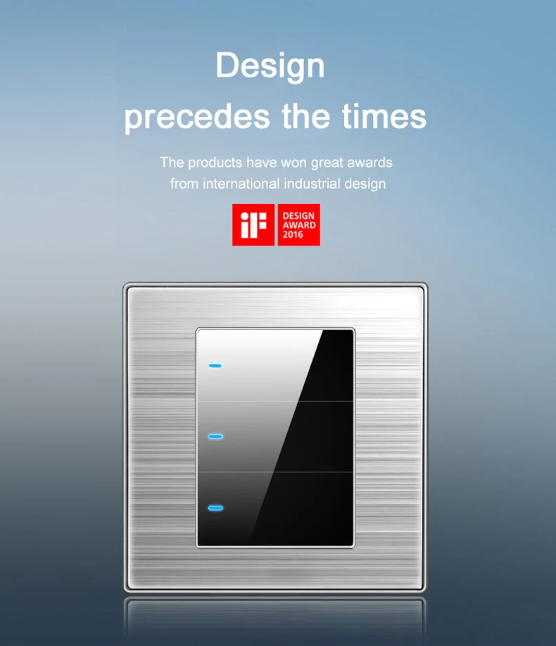 Stainless steel wall switch with USB Type-C fast charging