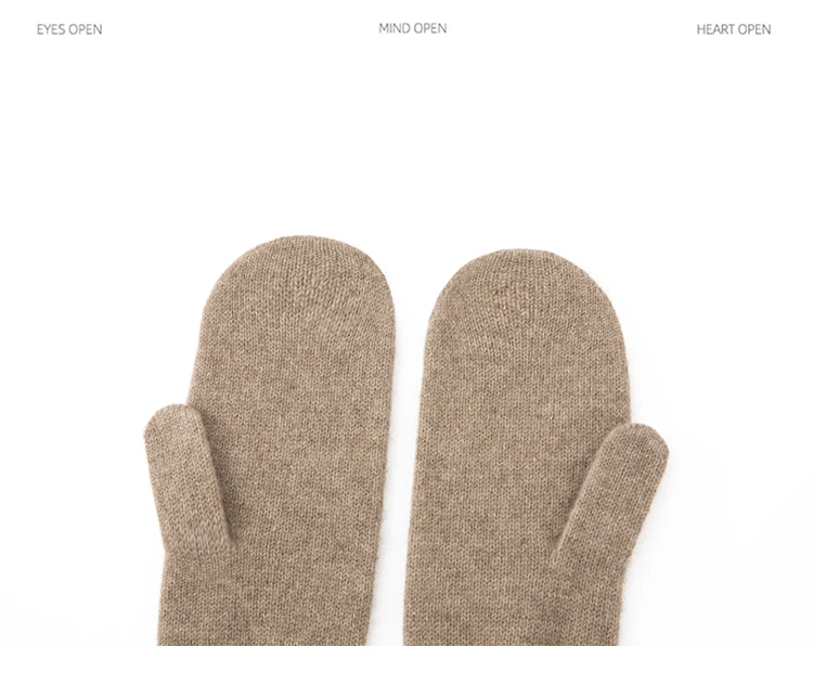 Herbst und Winter Neue Handschuhe aus 100 % reinem, feinem Kaschmir für Damen, verdickte warme Fingerhandschuhe, kältebeständige Outdoor-Handschuhe – Detail 7