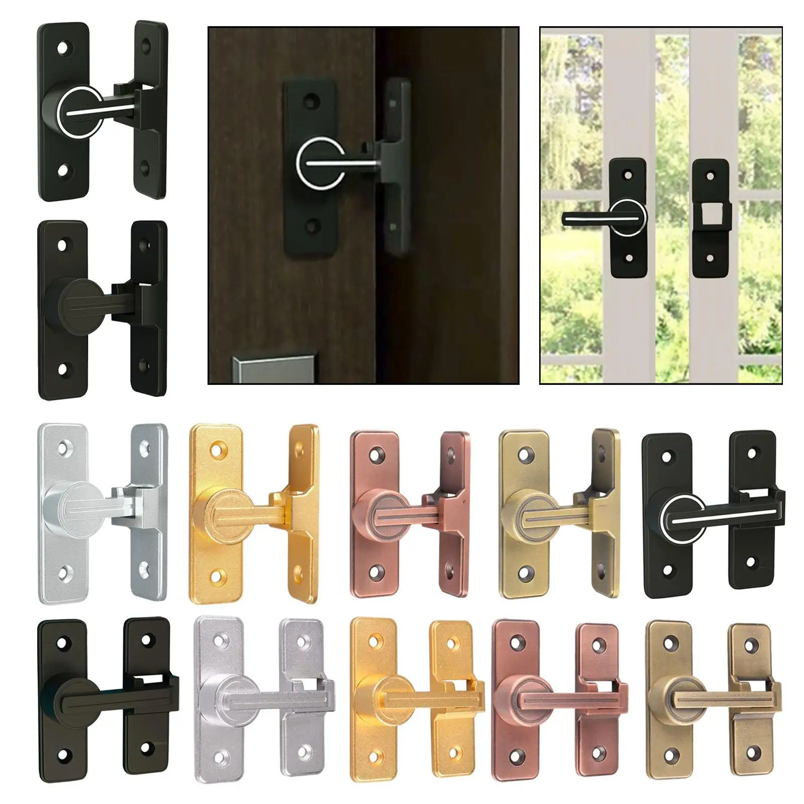 Barn Door Lock Latch 90 Degree Hardware Sliding Lock for Outdoor Hotel Shed