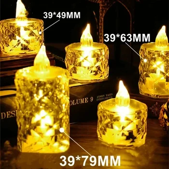 Flameless LED Crystal Candle Lights – Decorative Electronic Night Lamp (1–24 PCS) 1