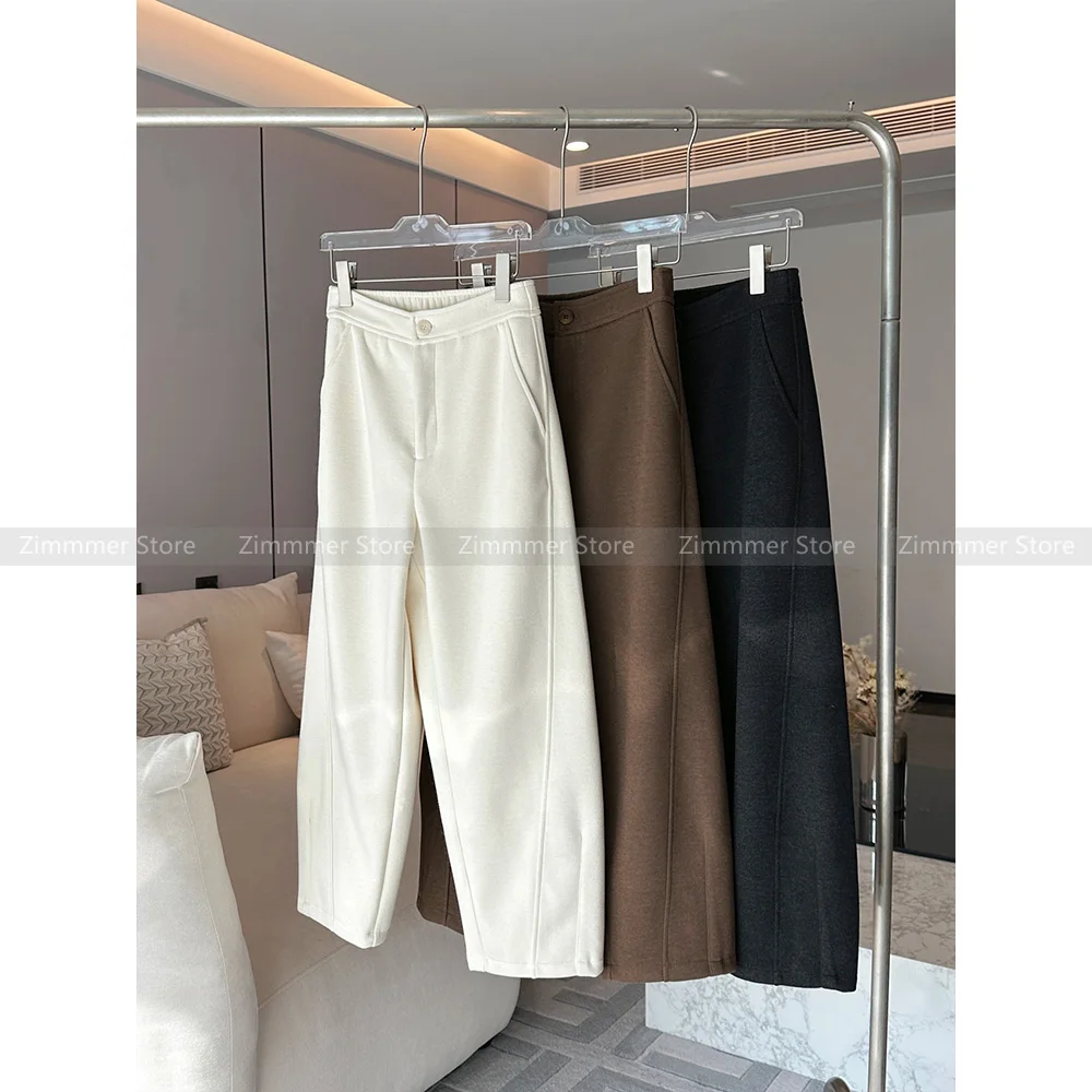 

23 Years autumn and winter hundred casual thin acetate wool three-dimensional hundred trousers nine-minute trousers