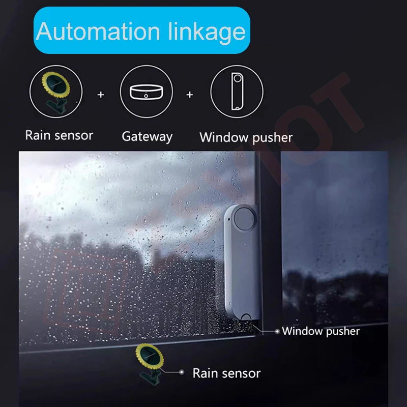 Smart Light Sensor Tuya Smart Zigbee light and rain sensor 2-in-1 function built-in lithium battery Light and rainwater detection Smart life App