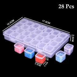 Enhanced Diamond Painting Storage Container with Clear Grid Grooves and DIY Beading Toolbox (28 DuLi box)