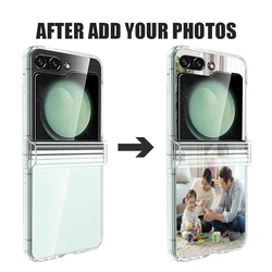 Customized Photo Folding Phone Case - Personalized Design Hard Cover for Galaxy Z Flip 8 (Transparent)
