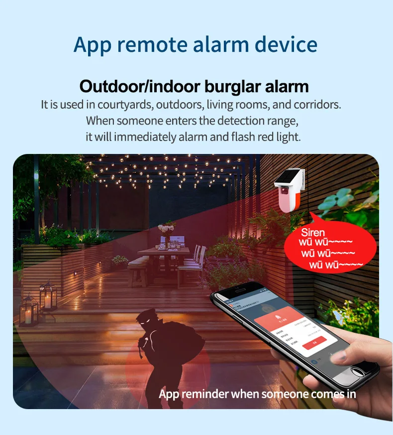 Tuya Wifi Solar Microwave PIR Motion Alarm Sensor, Ring Doorbell Infrared Detect
