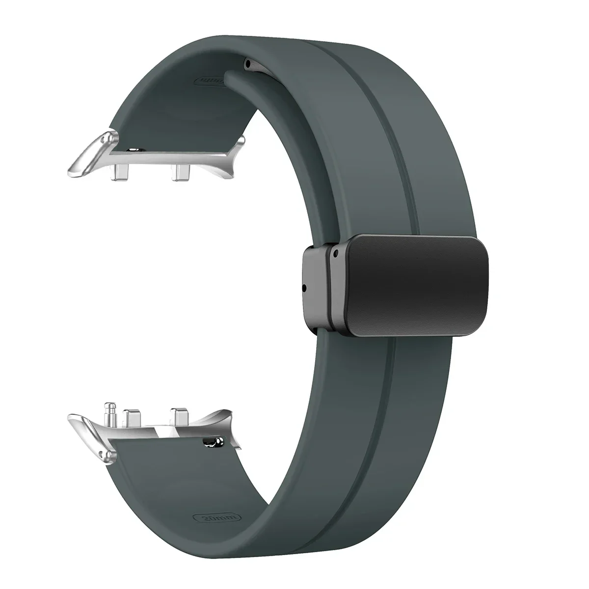 Silicone Sports Band with Magnetic D Buckle and PC Hollow Case - Universal Fit Bracelet