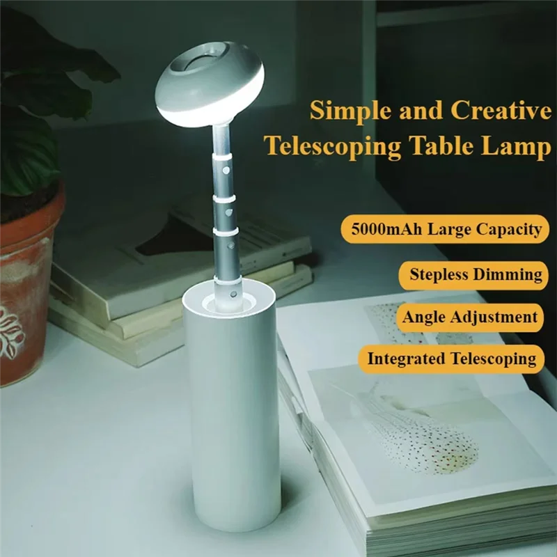 A95I-Multifuncional 5000Mah Luz de Camping Recargable Linterna Telescópica Portátil Luz de Trabajo de Emergencia al Aire Libre Gris