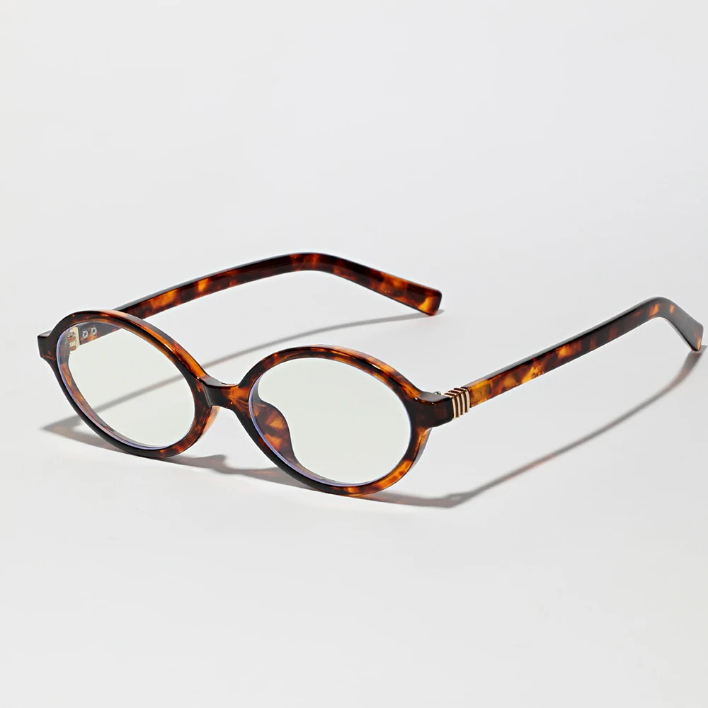 Enhanced Anti-Blue Light Oval Eyeglasses with Replaceable Optical Lenses
