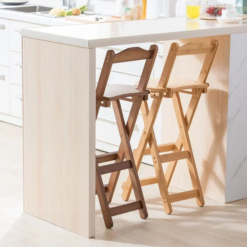 Foldable High Chair for Dining Chairs, Milk Tea Shop Front Chair, Nanzhu Bar, Kitchen Stool, Small Apartment Household