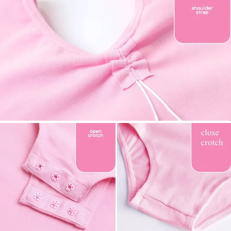Skirted Leotards Girls Short Long Sleeve Dress for Ballet Dance Ballerina Outfit Gymnastics Clothes Class Cotton U Back Princess ballet leotard dance leotard