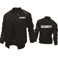 Spring Autumn Men's Jacket Security Uniform Print Splicing Sportswear High Quality Fashion Men's Baseball Uniform Men's top 1