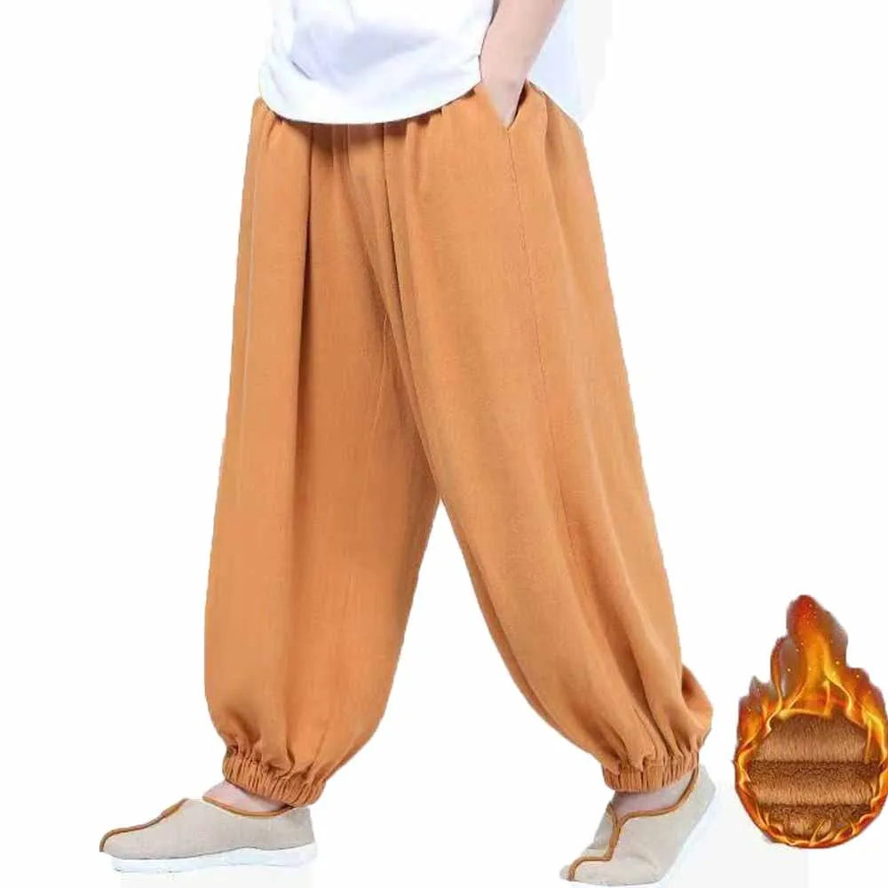 High Quality Cotton Winter Warm Zen Trousers Religion Lay Pants Shaolin Monk Kung Fu Bloomers