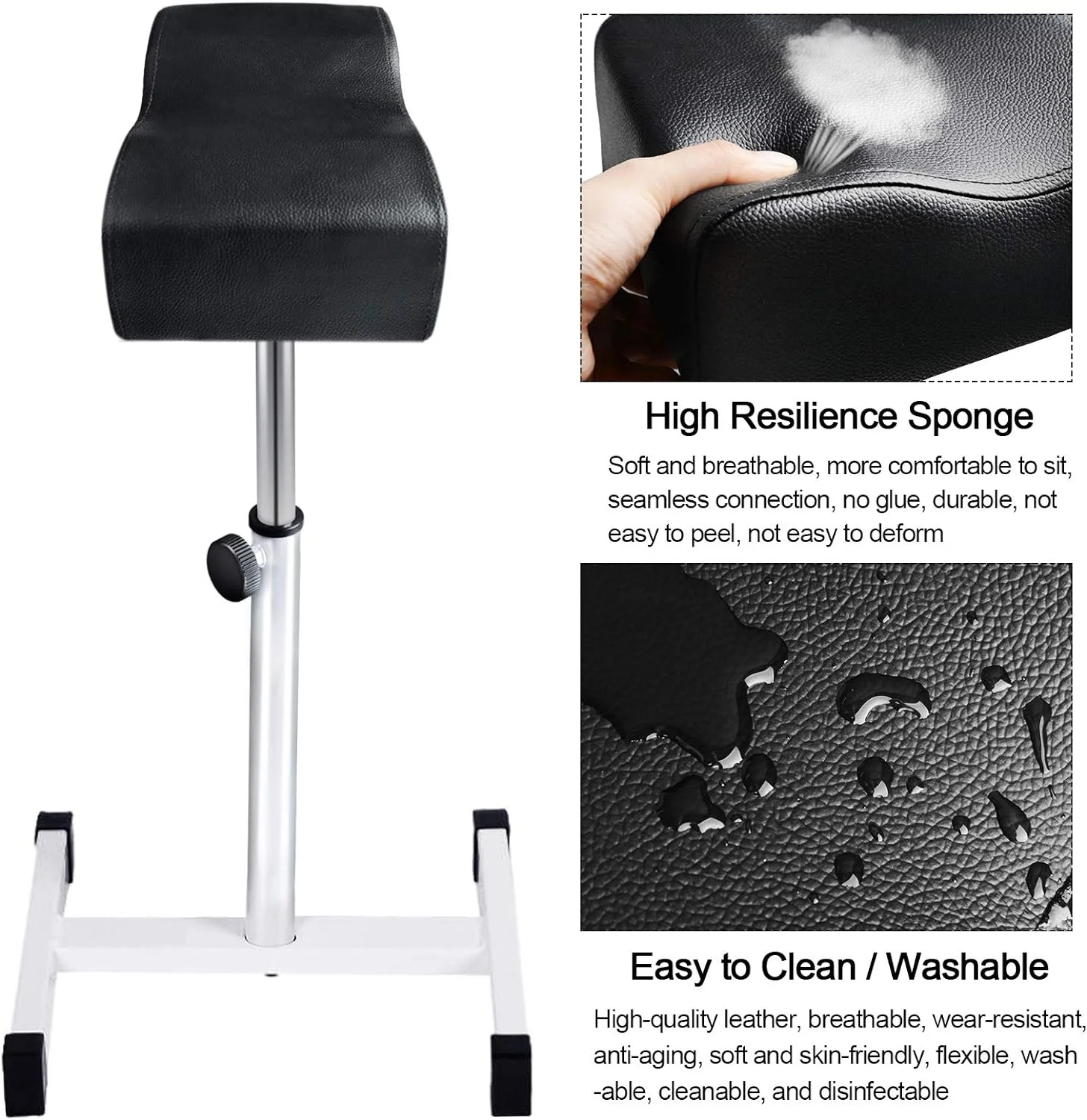 Nail Footrest Pedicure Manicure Adjustable Black