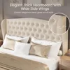 King Size Bed Frame Velvet Upholstered Platform Beds with Wingback Headboard & Footbaord, Deep Button Tufted King Bed Frame 3