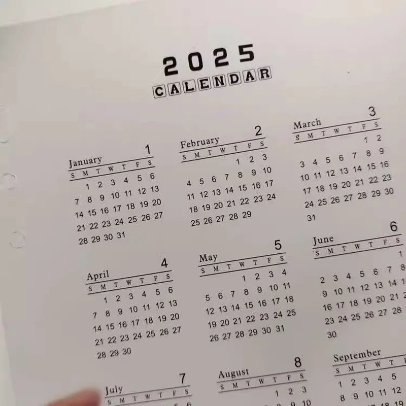 2025 Calendar Notebook Dividers A5 A6 Loose-leaf Notebook Binder Dividers Monthly Planner Transparent Bookmarks Agenda Note Pads