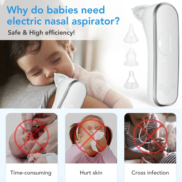 Children's Nasal Aspirator Baby Electric Waterproof Nasal Suction Artifact Infants Clean Up Nasal Congestion Picking Nose Tool 3